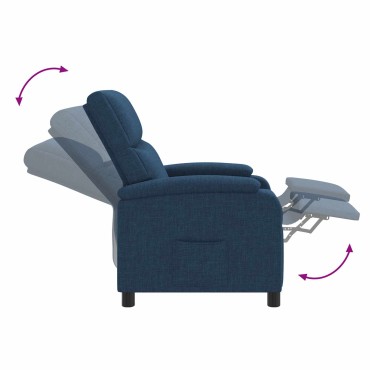 vidaXL Αναπαυτική Καρέκλα Μπλε Ύφασμα 66x95x100cm 1 τεμ.