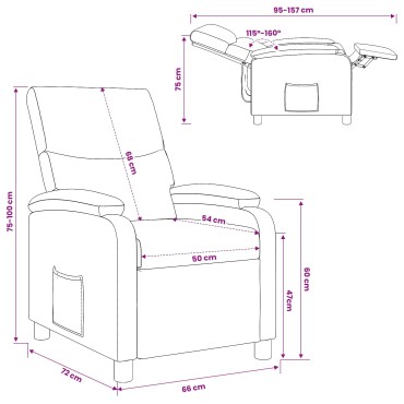 vidaXL Αναπαυτική Καρέκλα Μπλε Ύφασμα 66x95x100cm 1 τεμ.