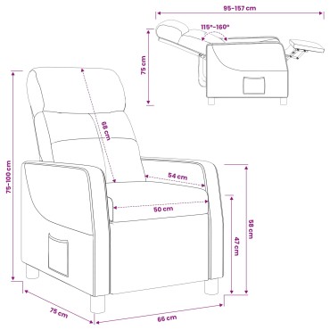 vidaXL Αναπαυτική Καρέκλα Μοβ Ύφασμα 66x95x100cm 1 τεμ.