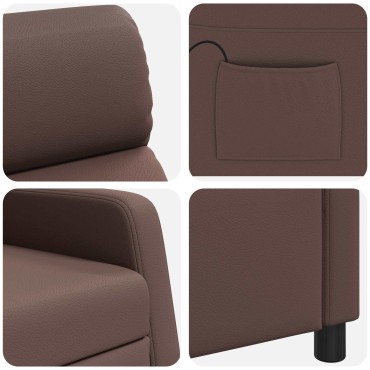 vidaXL Κάθισμα μασάζ Καφέ Τεχνητό Δέρμα 66x95x100cm