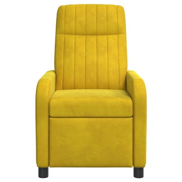 vidaXL Αναπαυτική Καρέκλα Κίτρινο Βελούδο 66x95x100cm 1 τεμ.
