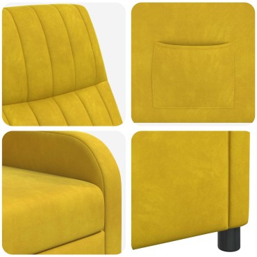 vidaXL Αναπαυτική Καρέκλα Κίτρινο Βελούδο 66x95x100cm 1 τεμ.