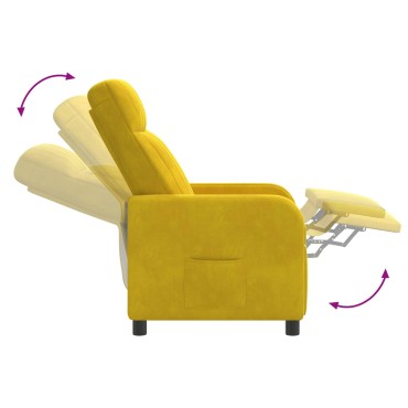 vidaXL Αναπαυτική Καρέκλα Κίτρινο Βελούδο 66x95x100cm 1 τεμ.