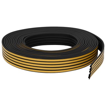 vidaXL Αυτοκόλλητη σφραγίδα παραθύρου Μαύρο 9 x 6 mm 50 m EPDM αφρός