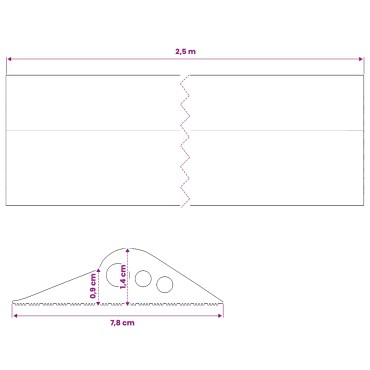 vidaXL Σφραγίδα Δαπέδου Γκαράζ 78 x 14 χιλ. 2,5 μ. EPDM Καουτσούκ
