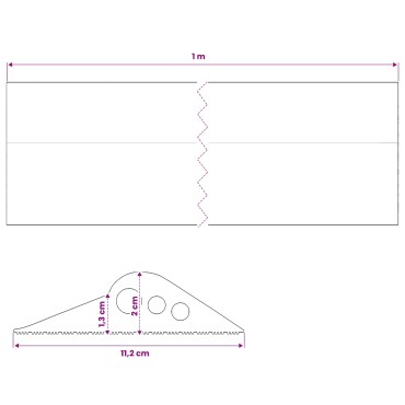 vidaXL Σφραγίδα Δαπέδου Γκαράζ Μαύρο 112 x 20 χιλ. 1 μ. EPDM Καουτσούκ
