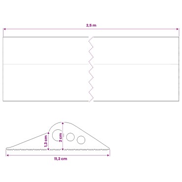 vidaXL Σφραγίδα Δαπέδου Γκαράζ 112 x 20 χιλ. 2,5 μ. EPDM Καουτσούκ