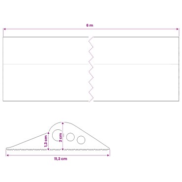 vidaXL Σφραγίδα Δαπέδου Γκαράζ Μαύρο 112 x 20 mm 6 μ EPDM Καουτσούκ