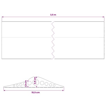 vidaXL Σφραγίδα Δαπέδου Γκαράζ 155 x 28 χιλ. 3,5 μ. EPDM Καουτσούκ