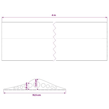 vidaXL Σφραγίδα Δαπέδου Γκαράζ Μαύρο 155 x 28 χιλ. 4 μ. EPDM Καουτσούκ