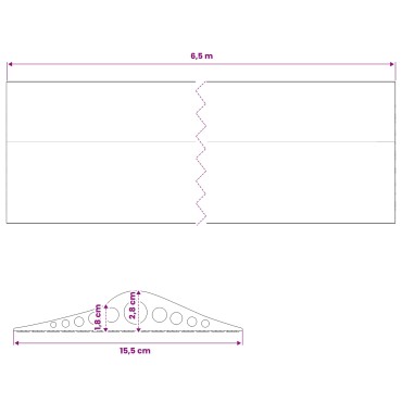 vidaXL Σφραγίδα Δαπέδου Γκαράζ 155 x 28 χιλ. 6,5 μ. EPDM Καουτσούκ