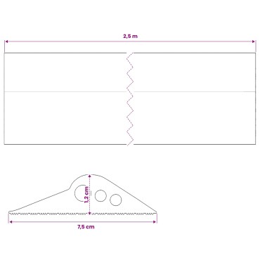 vidaXL Σφραγίδα Δαπέδου Γκαράζ Μαύρο 75 x 12 mm 2,5 m EPDM Καουτσούκ