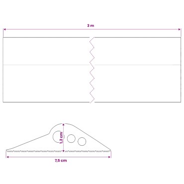 vidaXL Σφραγίδα Δαπέδου Γκαράζ Μαύρο 75 x 12 χιλ. 3 μ. EPDM Καουτσούκ