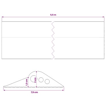 vidaXL Σφραγίδα Δαπέδου Γκαράζ 75 x 12 χιλ. 5,5 μ. EPDM Καουτσούκ