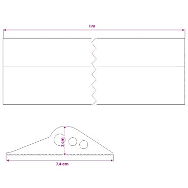 vidaXL Σφραγίδα Δαπέδου Γκαράζ Μαύρο 74 x 20 χιλ. 1 μ. EPDM Καουτσούκ