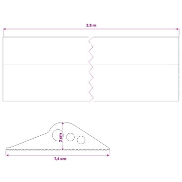 vidaXL Σφραγίδα Δαπέδου Γκαράζ 74 x 20 χιλ. 2,5 μ. EPDM Καουτσούκ