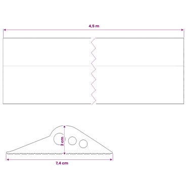 vidaXL Σφραγίδα Δαπέδου Γκαράζ 74 x 20 χιλ. 4,5 μ. EPDM Καουτσούκ