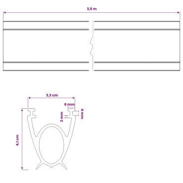 vidaXL Σφράγιση Πόρτας Γκαράζ Μαύρο 41 x 33 mm 3,5 μ PVC