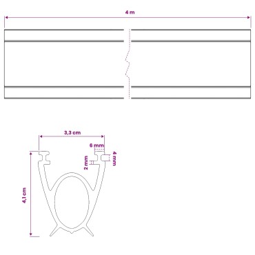 vidaXL Σφράγιση Πόρτας Γκαράζ Μαύρο 41 x 33 mm 4 μ PVC