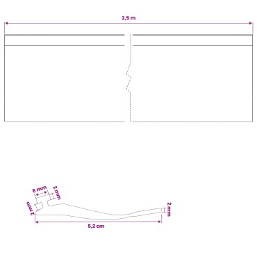 vidaXL Σφράγιση Πόρτας Γκαράζ Μαύρο 52 x 2 mm 2,5 μ PVC