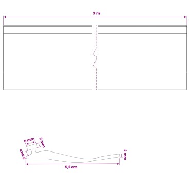 vidaXL Σφράγιση Πόρτας Γκαράζ Μαύρο 52 x 2 mm 3 μ PVC