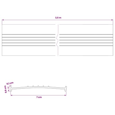 vidaXL Σφράγιση Πόρτας Γκαράζ Μαύρο 70 x 6 mm 3,5 μ PVC