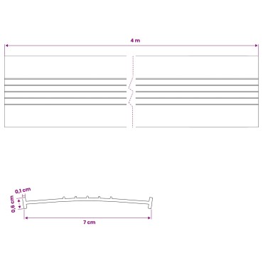 vidaXL Σφράγιση Πόρτας Γκαράζ Μαύρο 70 x 6 mm 4 μ PVC