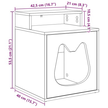 vidaXL Σπίτι Γάτας Artisian Δρυς 42,5 x 40 x 53,5 cm