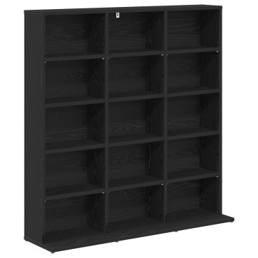 vidaXL Ντουλάπα CD Μαύρη Δρυς 96x23,5x97,5cm Επεξεργασμένο Ξύλο
