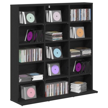 vidaXL Ντουλάπα CD Μαύρη Δρυς 96x23,5x97,5cm Επεξεργασμένο Ξύλο