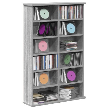 vidaXL Ντουλάπα CD Γκρι Sonoma 60x17x92cm Επεξεργασμένο Ξύλο