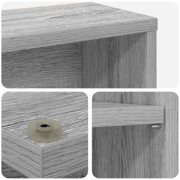 vidaXL Ντουλάπα CD Γκρι Sonoma 60x17x92cm Επεξεργασμένο Ξύλο