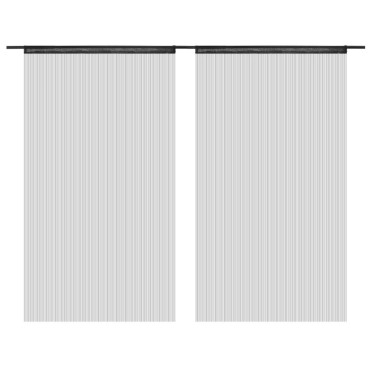 vidaXL Κουρτίνες με Κρόσσια 2 τεμ. Μαύρες 100x250cm