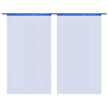 vidaXL Κουρτίνες με Κρόσσια 2 τεμ. Μπλε 140x250cm