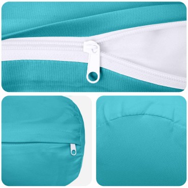 vidaXL Κάλυμμα Μαξιλαριού 2 pcs HEERLEN Τιρκουάζ Ø 15 x 40 εκ