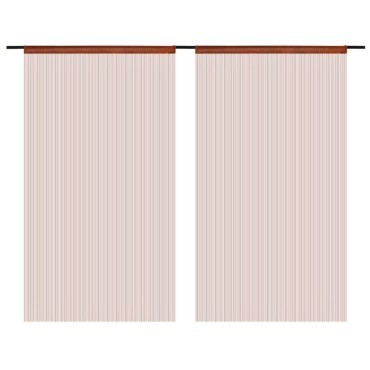 vidaXL Κουρτίνες με Κρόσσια 2 τεμ. Καφέ 100x250cm