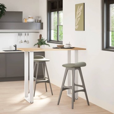 vidaXL Πόδια Τραπεζιού Μπαρ σε Σχήμα U 2 τεμ. Λευκά 50x (110-111)cm Ατσάλι