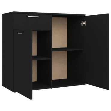 vidaXL Ντουλάπι με Συρτάρι Μεύρο 80x36x75cm από Επεξ. Ξύλο 1 τεμ.