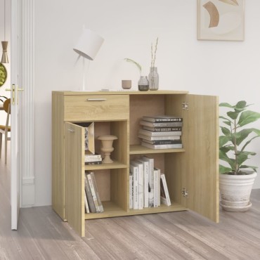 vidaXL Ντουλάπι με Συρτάρι Sonoma Δρυς 80x36x75cm Επεξ. Ξύλο 1 τεμ.