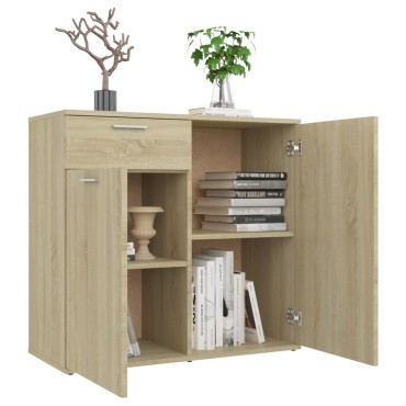 vidaXL Ντουλάπι με Συρτάρι Sonoma Δρυς 80x36x75cm Επεξ. Ξύλο 1 τεμ.