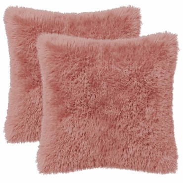 vidaXL Κάλυμμα Μαξιλαριού 2 pcs HEERLEN Ροζ 30 x 30 cm PV Φλίς