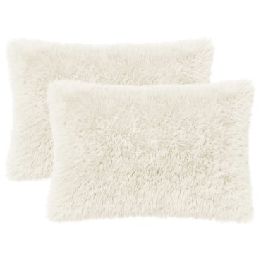 vidaXL Κάλυμμα Μαξιλαριού 2 pcs HEERLEN Λευκό 40 x 60 cm PV Φλίς