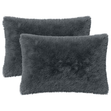 vidaXL Κάλυμμα Μαξιλαριού 2 pcs HEERLEN Ανθρακί 40 x 60 cm PV Φλίς