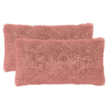 vidaXL Κάλυμμα Μαξιλαριού 2 pcs HEERLEN Ροζ 40 x 70 cm PV Φλίς