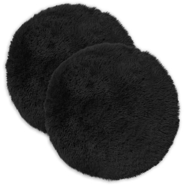 vidaXL Κάλυμμα Μαξιλαριού 2 pcs HEERLEN Μαύρο Ø 30 cm PV Φλίς