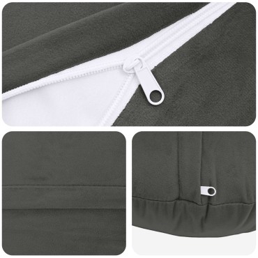 vidaXL Κάλυμμα Μαξιλαριού 2 pcs HEERLEN Σκούρο Γκρι Ø 40 cm Βελούδο