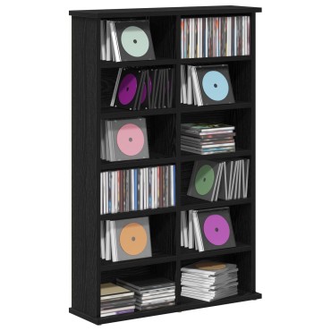 vidaXL Ντουλάπα CD Μαύρη Δρυς 60x17x92cm Επεξεργασμένο Ξύλο