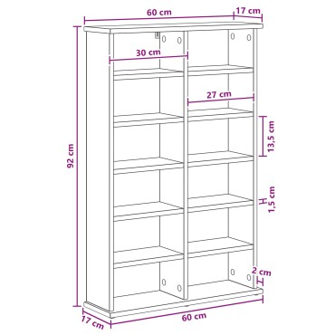 vidaXL Ντουλάπα CD Μαύρη Δρυς 60x17x92cm Επεξεργασμένο Ξύλο