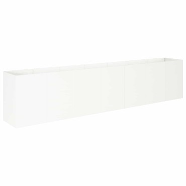 vidaXL Γλάστρα Κήπου Λευκό 280 x 40 x 60 εκ Ψυχρής έλασης χάλυβας