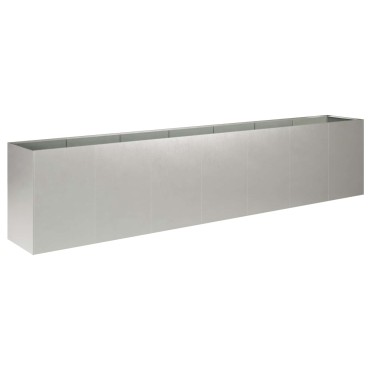 vidaXL Γλάστρα Κήπου Ασημί 280 x 40 x 60 εκ Ανοξείδωτο Ατσάλι